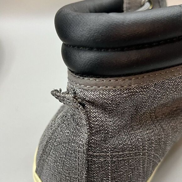 Dr Martens Eason Women Size 8 Shoes Gray Black Mid Top Lace‎ Up Canvas Sneakers - Picture 9 of 10